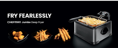  Chefman Deep Fryer 3.7 Quarts, Stainless-steel with Rotary Knob  for Adjusting the Temperature, Removable Oil Container - RJ07-3SS-T: Home &  Kitchen