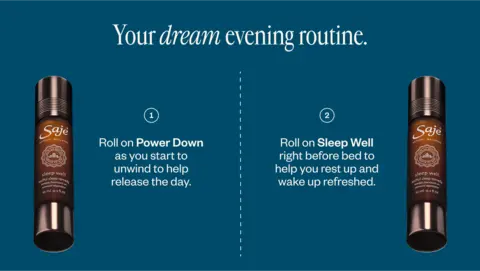 Your dream evening routine. 1. Roll on Power Down as you start to unwind to help release the day. 2. Roll on Sleep Well right before bed to help you rest up and wake up refreshed.