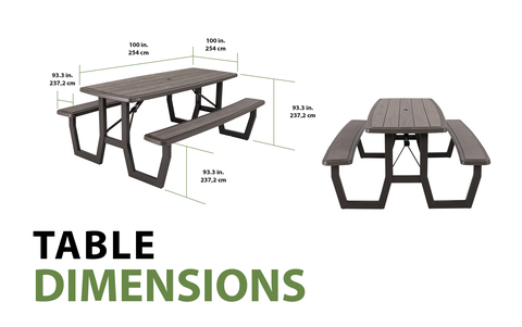 Table dimensions
