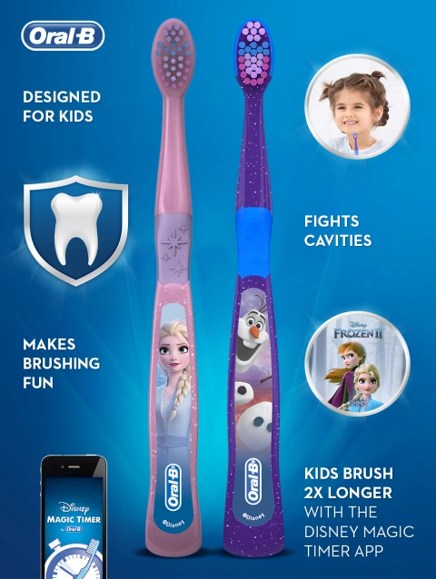 Oral B Kid s Toothbrush featuring Disney s Frozen II Soft Bristles for Children and Toddlers 3 2 Count