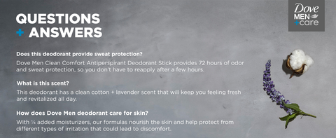 Q&amp;A section on gray stone with cotton and lavender.