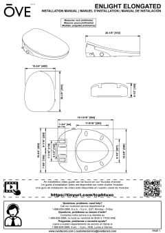 OVE Decors Enlight Smart Bidet Toilet Seat with Remote Control