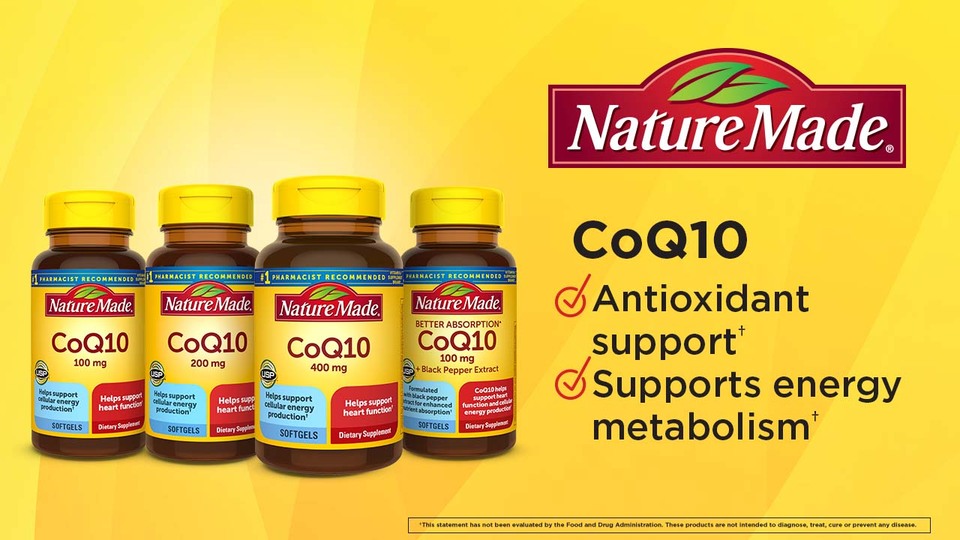 thumbnail video image 3 of Nature Made CoQ10 200mg Softgels, Dietary Supplement for Heart Health Support, 80 Count, 3 of 11