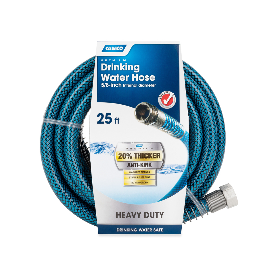 thumbnail video image 2 of Camco 25-Foot RV Drinking Water Hose - Ultra Flexible PVC - Blue (22833), 2 of 7