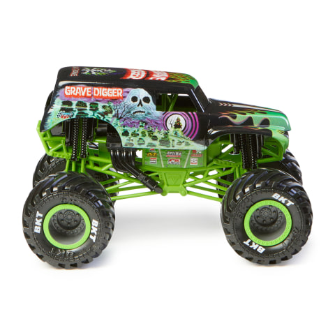 Hot Wheels Monster Jam Grave Digger Die-Cast Vehicle, 1:24 Scale, Black and  Green