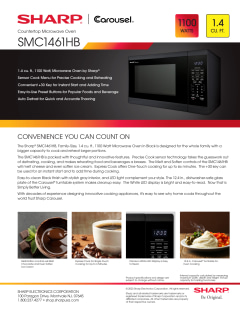 Sharp SMC1452CH 1.4 Cu. Ft 1100W Countertop Microwave Oven Black Stainless  Steel 74000620209