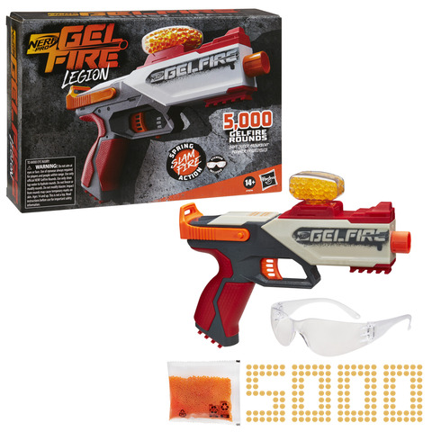 NERF Pro Gelfire Raid Blaster, Fire 5 Rounds at Once, 10,000 Gel Rounds,  800 Round Hopper, Eyewear, Toys for Teens Ages 14 & Up