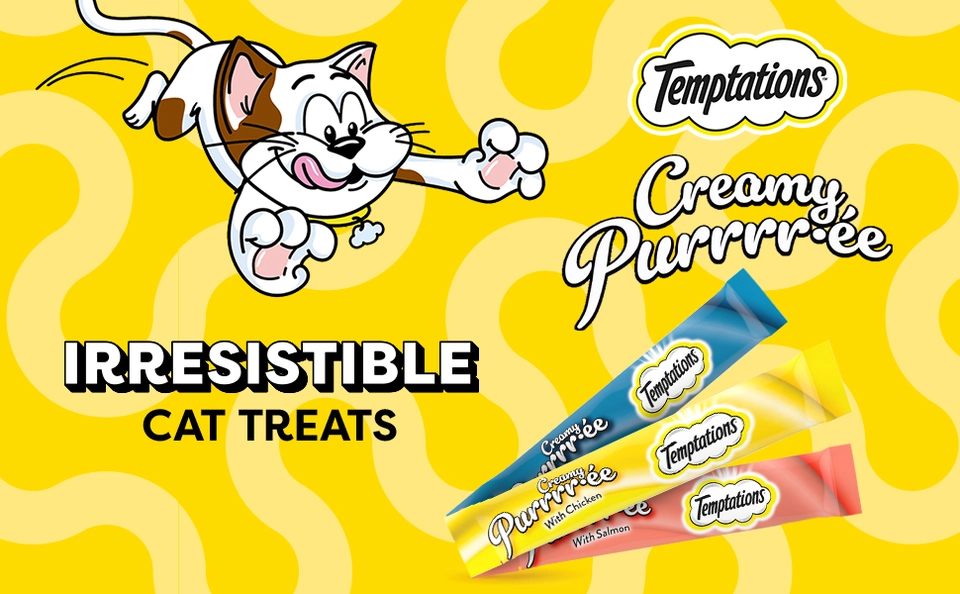 Temptations Creamy Puree with Salmon Lickable Squeezable Adult Cat