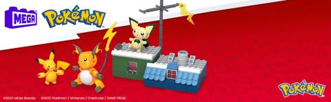 MEGA Pokemon Building Toy Kit Pikachu Set with 3 Action Figures