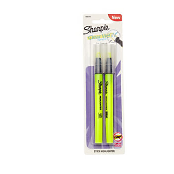 Sharpie Highlighter, Clear View Highlighter with See-Through Chisel Tip,  Stick Highlighter, Yellow, 2 Count - DroneUp Delivery