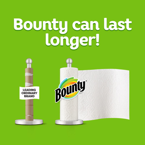 Bounty Select-A-Size Paper Towels, White, 2 Huge Rolls = 5 Regular