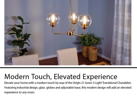 【中古】 Soren Lampe / Get Loose Origin 21 Soren 3-Light Gold Transitional Chandelier
