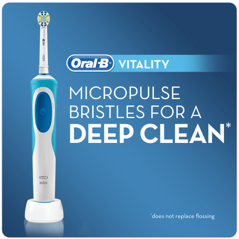 Oral-B Vitality FlossAction Electric Rechargeable Toothbrush, Powered by  Braun, for Adults & Children 3+ - Walmart.com