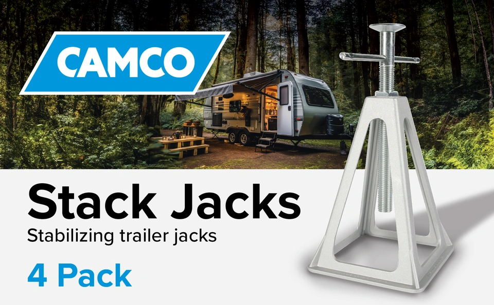 Leisure Coachworks Stack Jack Stands – 4-Pack Aluminum RV Stabilizers For Campers & Trailers