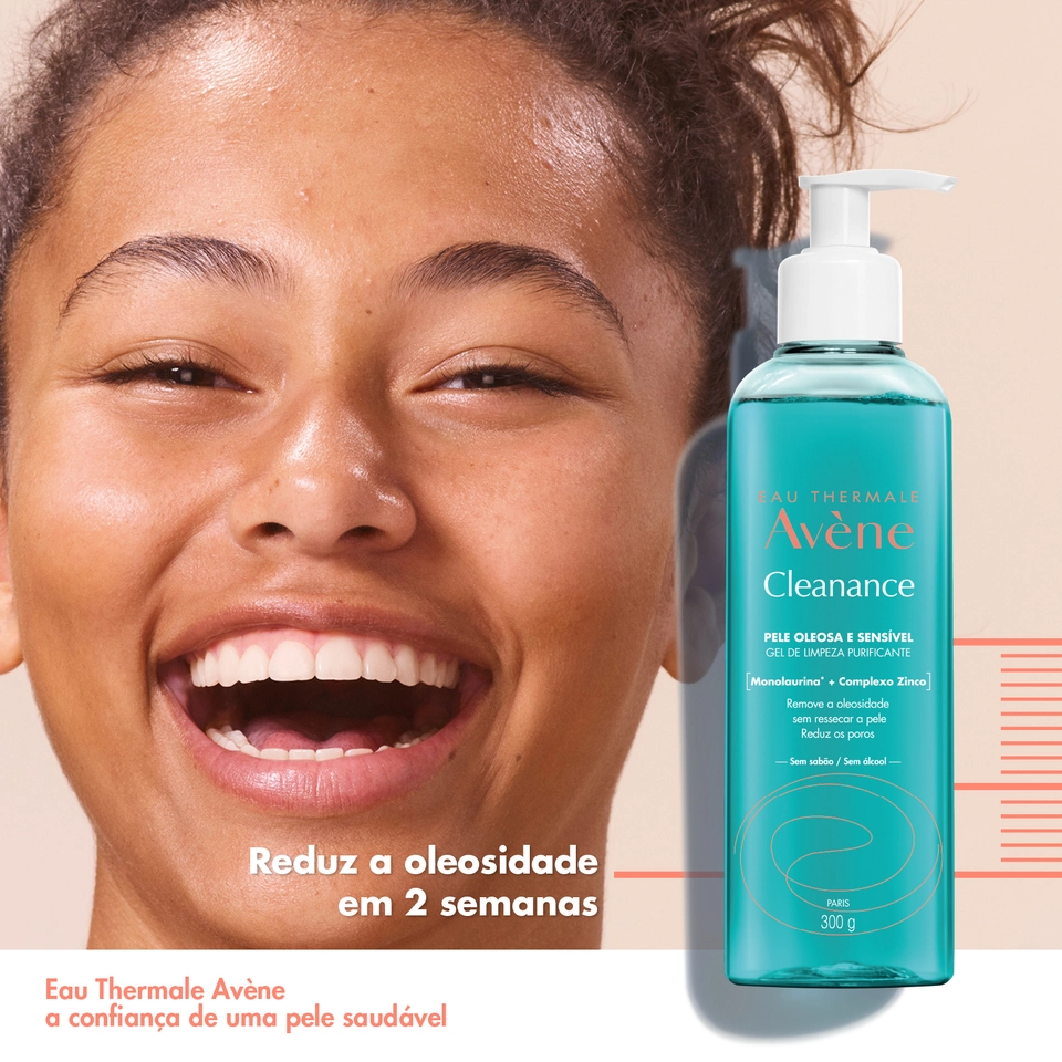 Gel de Limpeza Profunda Avène Cleanance Pele Oleosa E Sensível 300g