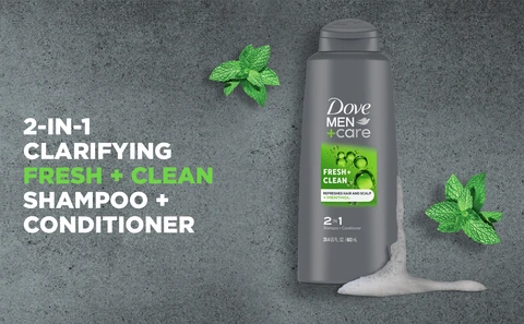 Dove Men+Care Anti-Schuppen Shampoo & Conditioner 2-in-1 – 20,4 Oz, 4er Pack