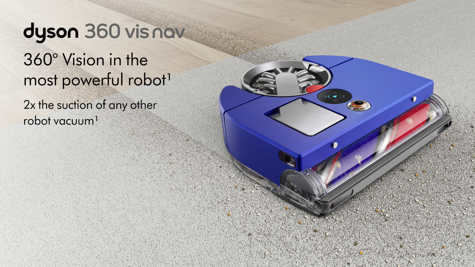 thumbnail video image 2 of Dyson 360 Vis Nav™ Robot Vacuum | Blue/Nickel | New, 2 of 9
