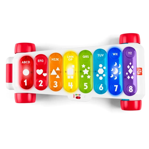Fisher-Price Enorme xylofoon, muziekspeelgoed met lichten en geluiden voor het leren van letters, cijfers en vormen, cadeau voor baby's vanaf 9 maanden, Spaanse versie Portugees Italiaans Engels Fisher-Price Enorme xylofoon, muziekspeelgoed met lichten en geluiden voor het leren van letters, cijfers en vormen, cadeau voor baby's vanaf 9 maanden, Spaanse versie Portugees Italiaans Engels