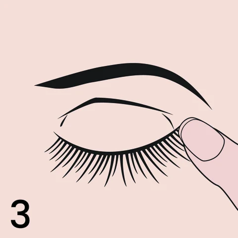 3. Apply lashes along natural lash line.