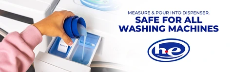 MEASURE &amp; POUR INTO DISPENSER. SAFE FOR ALL WASHING MACHINES