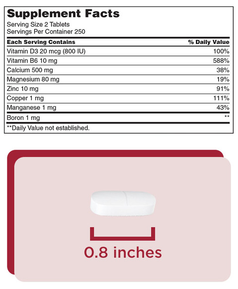 Suplement Facts and Actual product size