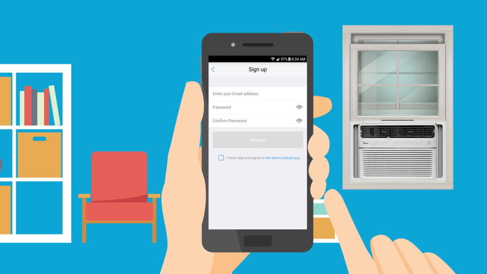 thumbnail video image 2 of Midea 8000 BTU Room Window AC Remote Control Energy Star Wifi and Voice Control, 2 of 9