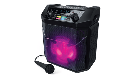 ION Audio Party Boom FX Portable Bluetooth Speaker with LED Lighting,  Black, iPA101A