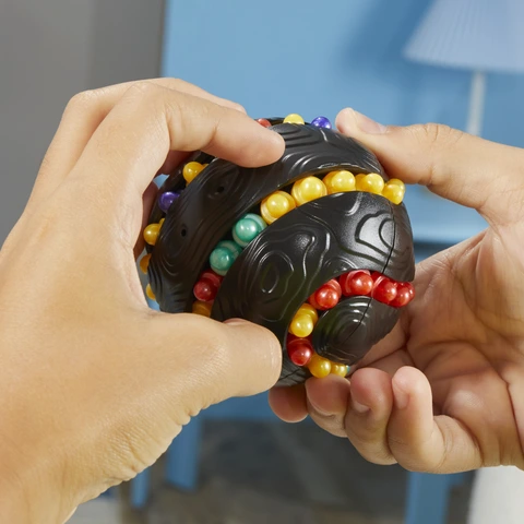 Atomix Brainteaser Puzzle Sphere, 3D Fidget Toy, Sliding Beads