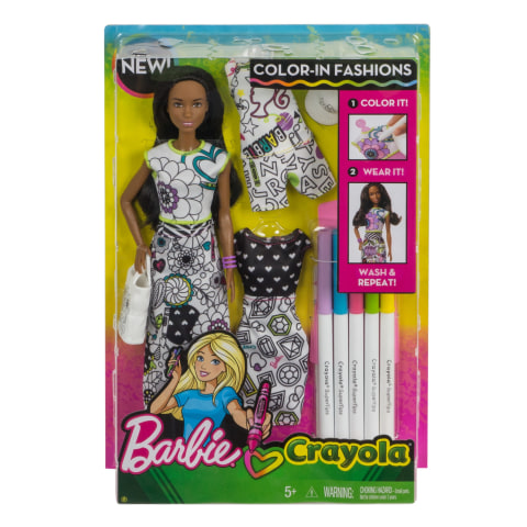 Barbie Crayola Color In Fashion Design Set with Barbie Doll