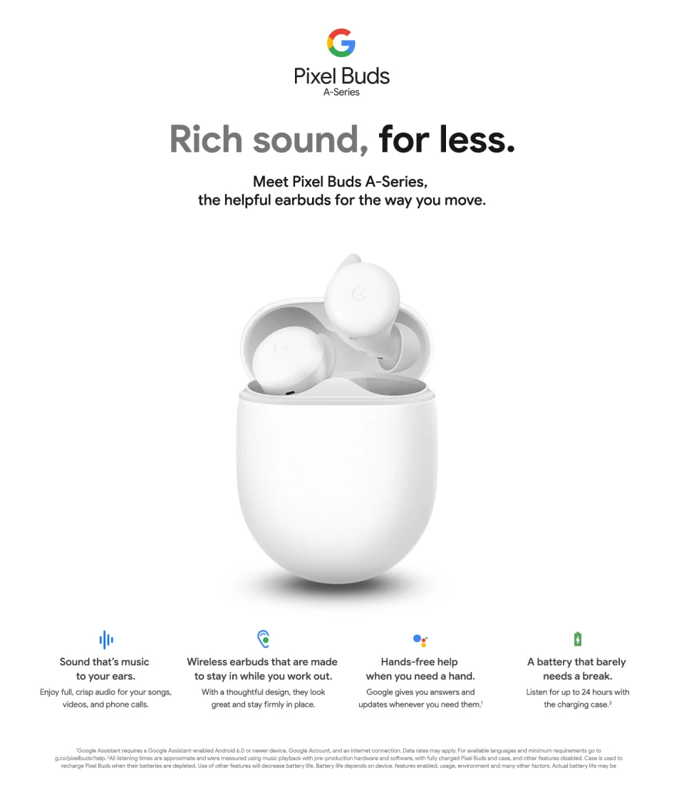 Google Pixel Buds A-Series Wireless In-Ear Headphones | Abt