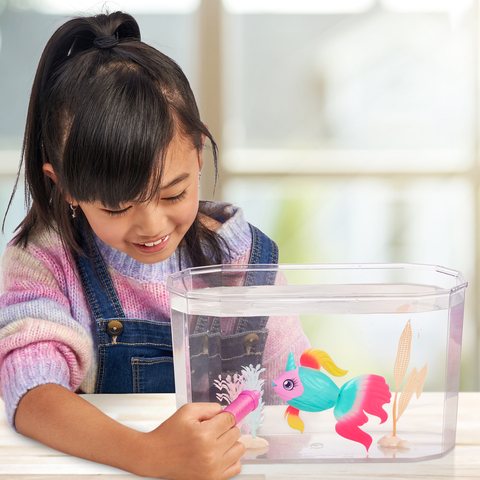 Little Live Pets - Lil' Dippers Fish Tank: Splasherina  Juguete  interactivo Fish & Tank, mágicamente cobra vida en el agua, alimenta y nada  como un pez real : Productos para Animales