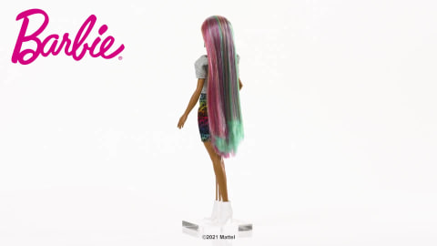 Boneca Barbie Penteado de Oncinha Leopard Rainbow Hair - Mattel - Ailo