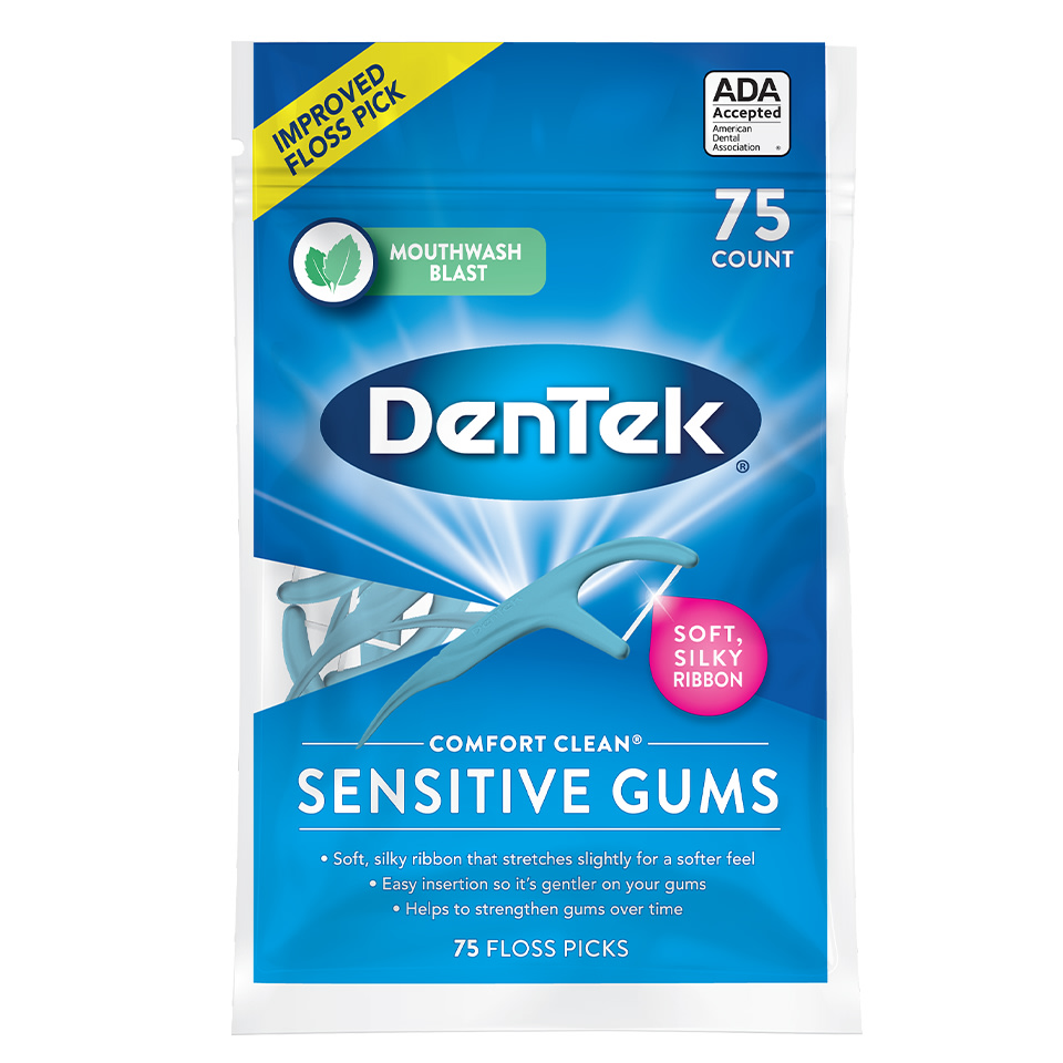 3 Pack DenTek Complete Clean Mouthwash Blast Angled Floss Picks 75