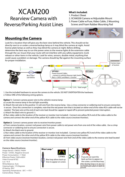 Dual Electronics XCAM200 Waterproof Full Color Backup Camera With Wide ...