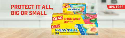 Glad Cling Wrap Plastic Wrap, 300 Square Foot Roll, Clear (00022EA)