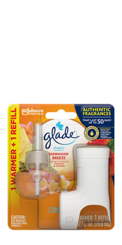 Glade PlugIns Scented Oil Starter kit, Air Freshener, Hawaiian Breeze, 1.34  oz