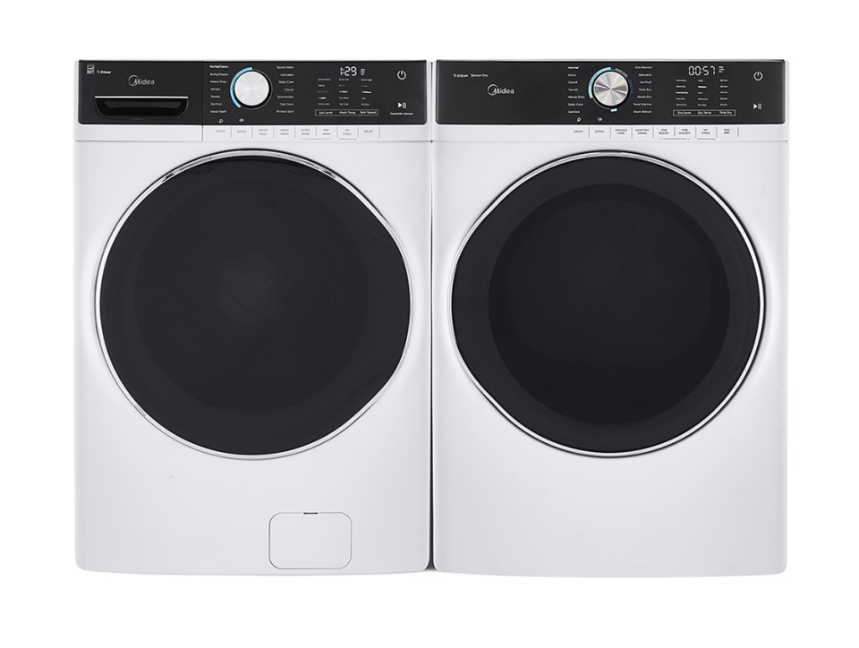 Midea 5 2 Cu Ft High Efficiency Stackable Steam Cycle Front Load Washer White Energy Star In The Front Load Washers Department At Lowes Com