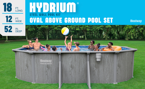 Hydrium™ Steel Wall 18&#39; x 12&#39; x 52&quot; Above Ground Pool