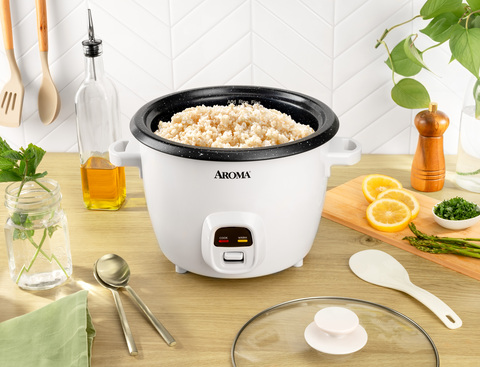 Aroma 8-Cup (Cooked) Rice & Grain Cooker, Steamer, New Bonded