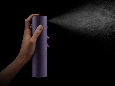 Dyson Chitosan Multi-use styling spray dispenses a fine mist.