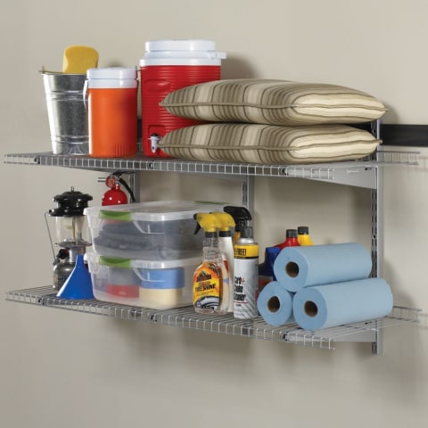  Rubbermaid FastTrack Rail Large Shelf Organization System,  Holds up to 50 Pounds, Ideal for Cleaning Products, Garden Supplies,  Laundry Products : Everything Else