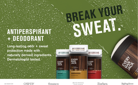 Long-lasting odor and sweat protection, naturally derived, dermatologist approved.