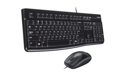 Logitech MK120 Optical Wired Keyboard and Mouse Combo, Black (920