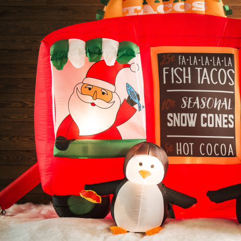 Holiday Living 6 Ft Lighted Fish Taco Truck Christmas Inflatable In The Christmas Inflatables Department At Lowes Com