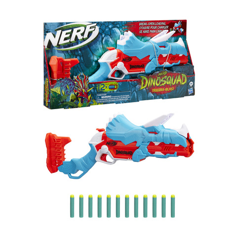 NERF DinoSquad Dino-Clash Pack, Includes 2 Blasters, 15 Elite Darts, Dart  Storage, Triceratops and Stegosaurus Dinosaur Designs