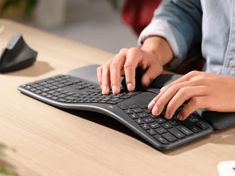 Logitech ERGO K860 Wireless Keyboard, Graphite (920-009166) | Staples