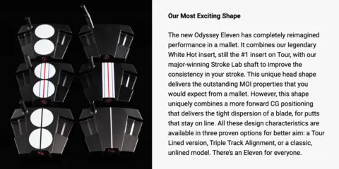 Odyssey Eleven Tour Lined Double Bend Neck Putter | Golf Galaxy