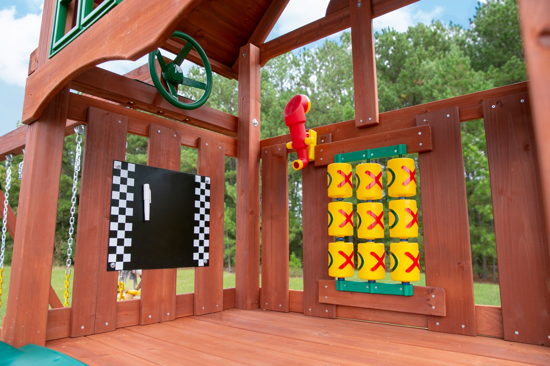 Gorilla Playsets 011057 Playmaker Deluxe Wooden Swing Set with Vinyl Homesmartcamera