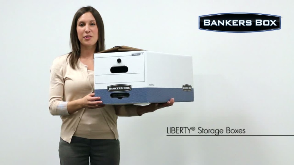 thumbnail video image 2 of Bankers Box Liberty 24" Letter File Storage Boxes - Internal Dimensions: 12" Width x 24" Depth x 10" Height - External Dimensions: 12.3" Width x 24.1" Depth x 10.8" Height - Media Size Supported:..., 2 of 5