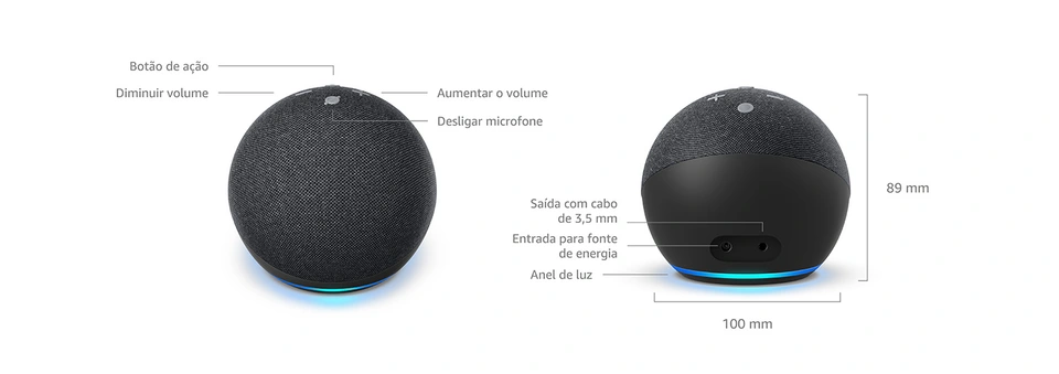 Amazon Echo Dot 4ª Geração Smart Speaker com Alexa - Azul - Ibyte
